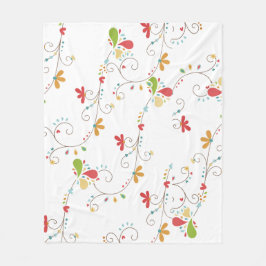 Water Kleur Bloemen Patroon Aangepaste Achtergrond Fleece Deken