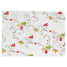 Water Kleur Bloemen Patroon Aangepaste Achtergrond Groot Cadeauzakje