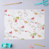 Water Kleur Bloemen Patroon Aangepaste Achtergrond Tissuepapier (Craft)