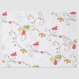 Water Kleur Bloemen Patroon Aangepaste Achtergrond Tissuepapier