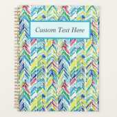 Water Kleur Chevron Patroon Ontwerp met Bold Brush Planner (Voorkant)