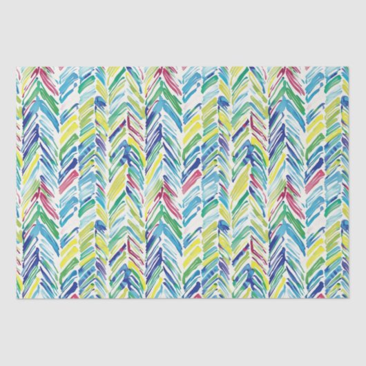 Water Kleur Chevron Patroon Ontwerp met Bold Brush Tissuepapier (Voorkant)