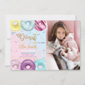 Water kleur donut foto uitnodiging (Voorkant)