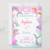 Water Kleur Eenhoorn Uitnodiging (Voorkant)