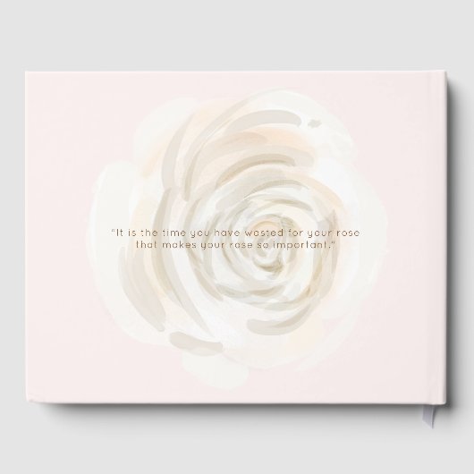Water Kleur Elegant White Roses Guest Book Gastenboek (Achterkant)