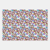 Water kleur Kerstmis Kerstman klok pastel Inpakpapier Vel (Voorkant 3)