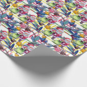 Water Kleur Kerstmis Santa Pastel Cadeaupapier (Hoek)