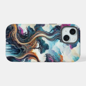 Water kleur landschap landschap telefoonhoesje iPhone 15 case (Achterkant horizontaal)