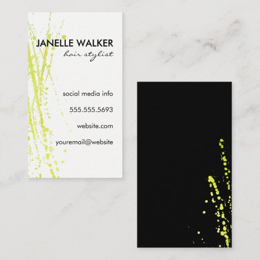 Water Kleur Levendig Groen Expressief Visitekaartje (Voorkant / Achterkant)