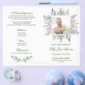 Water Kleur Loofwerk Uitvaartdienst Programma Flyer (Enkel)