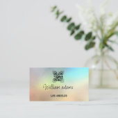 Water kleur opaal achtergrond visitekaartje (Staand voorkant)