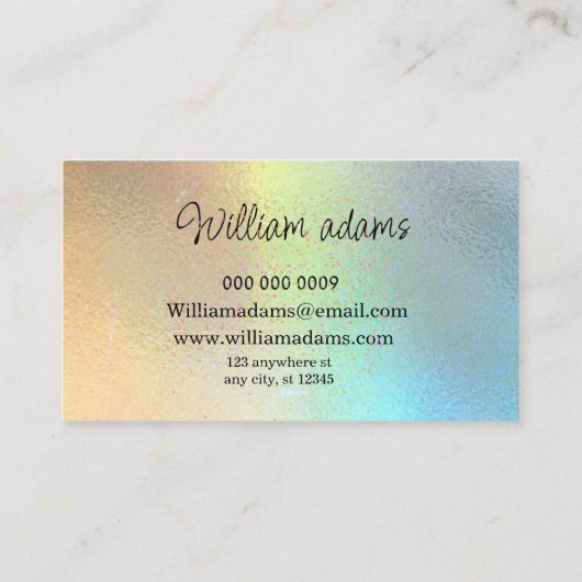 Water kleur opaal achtergrond visitekaartje (Achterkant)