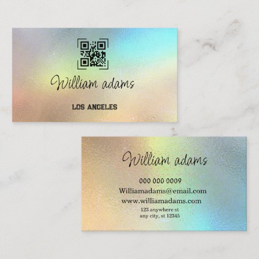 Water kleur opaal achtergrond visitekaartje (Voorkant / Achterkant)