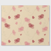 Water kleur papaver bloem cadeaupapier (Vlak)