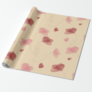 Water kleur papaver bloem cadeaupapier