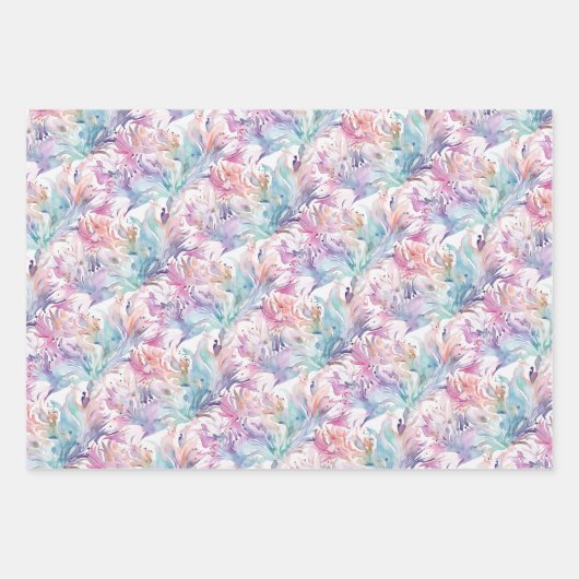Water kleur patroon Wrapping Paper Flat Sheet (Voorkant 3)
