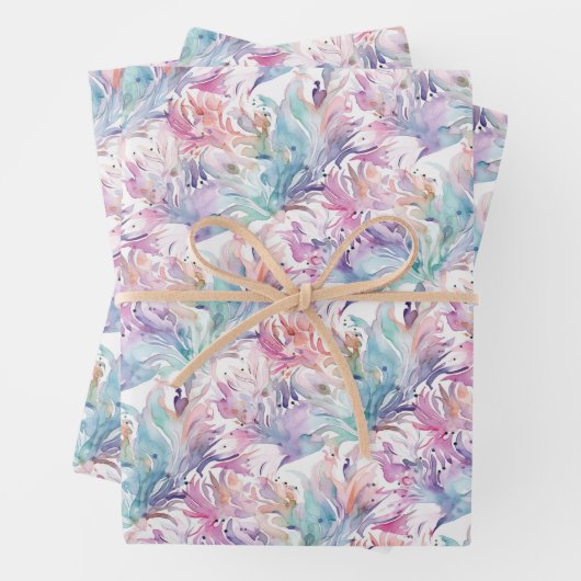 Water kleur patroon Wrapping Paper Flat Sheet (In situ)