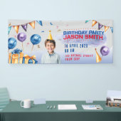 Water Kleur Stijl Verjaardagsfeestje Horizontale B Spandoek (Beurs)