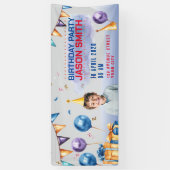 Water Kleur Stijl Verjaardagsfeestje Horizontale B Spandoek (Verticaal)