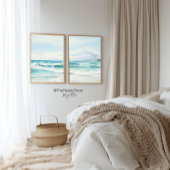 Water Kleur Turquoise Strand Print 3 van 3 Poster