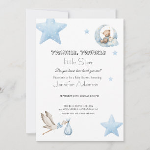 Water kleur twinkle twinkle little star jongen bab kaart
