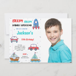 Water Kleur Vervoer Verjaardag Foto Kaart