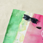 Water Kleur Water Melon Gepersonaliseerde Monogram Strandlaken (In situ)