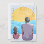 Water kleur Zee uitzicht voor papa Feestdagenkaart (Voorkant)