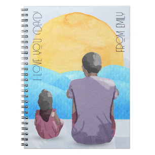 Water kleur Zee uitzicht voor papa Notitieboek