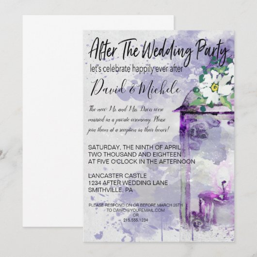 Water Kleurenlantaarn Na de Trouwfeest Kaart (Voorkant / Achterkant)