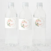 Water Labels Baby shower voor Meisje met Roos Vloe Waterfles Etiket (Flessen)
