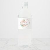 Water Labels Baby shower voor Meisje met Roos Vloe Waterfles Etiket (Voorkant)