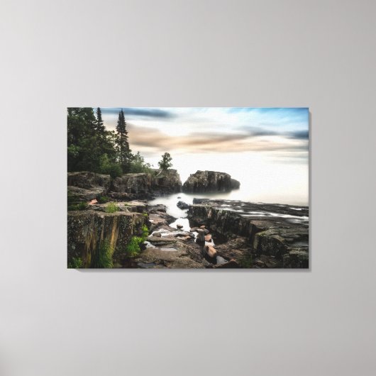 Water Lake Superior Grand Marais, Minnesota Canvas Afdruk (Voorkant)