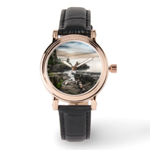 Water Lake Superior Grand Marais, Minnesota Horloge