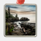 Water Lake Superior Grand Marais, Minnesota Metalen Ornament (Voorkant)
