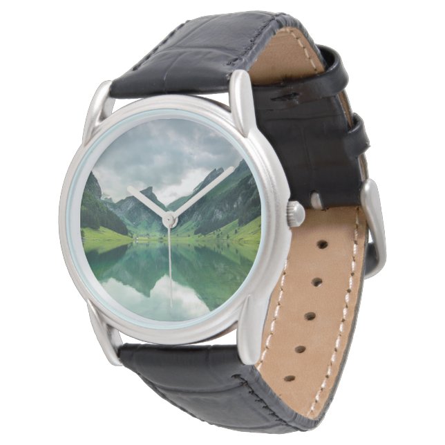 Water | Lake Swiss Alps Horloge (Gekanteld)