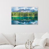 Water Latemar Mountain Range Canvas Afdruk