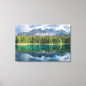 Water Latemar Mountain Range Canvas Afdruk (Voorkant)