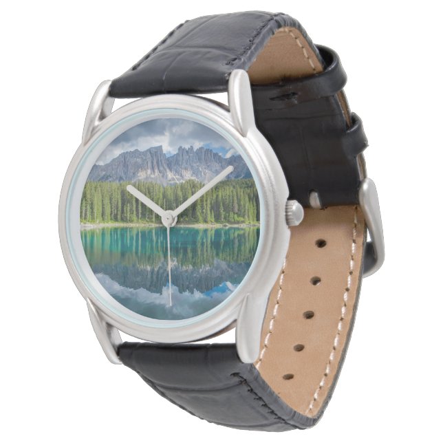 Water Latemar Mountain Range Horloge (Gekanteld)