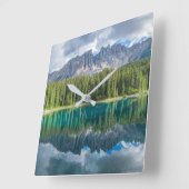 Water Latemar Mountain Range Vierkante Klok (Hoek)