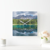 Water Latemar Mountain Range Vierkante Klok (Huis)