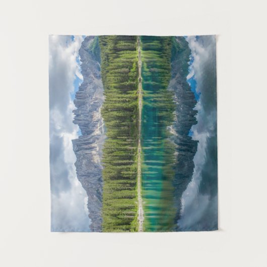 Water Latemar Mountain Range Wandkleed (Voorkant)