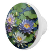 Water Lelie levendige bloem Keramische Knop (Rechts)