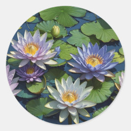 Water Lelie levendige bloem Ronde Sticker