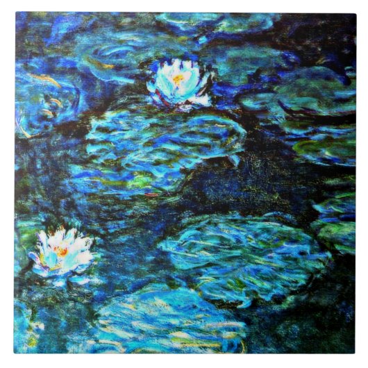 Water Lelies, Blauw, door Claude Monet Tegeltje (Voorkant)