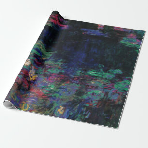 WATER LIES GREEN POND Claude Monet Dark Floral Cadeaupapier