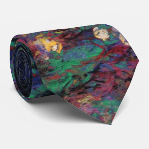 WATER LIES GREEN POND Claude Monet Dark Floral Stropdas