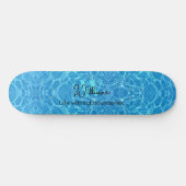 Water Life Blue Modern Natuur Expressies Persoonlijk Skateboard (Horizontaal)
