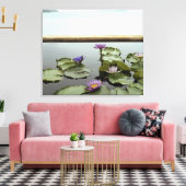 Water ligt in een vijver op zee canvas afdruk (Insitu (Woonkamer))