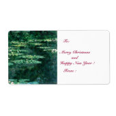 WATER LIGT IN GROENBOEK VAN Claude Monet Etiket (Voorkant)